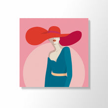 Load image into Gallery viewer, Cool Cats 4 - Larger than life hat - red hat - blue dress - powder circle - baby rose background
