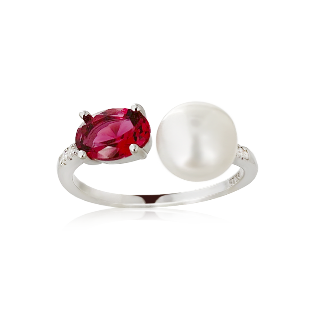 Rebecca Ring – Silver with Freshwater Pearl
